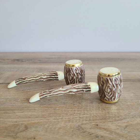 Vintage pipe shape salt & pepper shakers - Picture 4 of 5